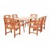 Malibu Eco-friendly 7-piece Outdoor Hardwood Dining Set with Rectangle Table and Arm Chairs - Malibu Eco-friendly 7-piece Outdoor Hardwood Dining Set with Rectangle Table and Arm Chairs