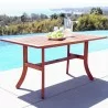 Malibu Outdoor Wood Patio Dining Table With Curvy Legs  - Malibu Outdoor Wood Patio Dining Table With Curvy Legs 