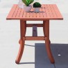 Malibu Outdoor Wood Patio Dining Table With Curvy Legs - Side