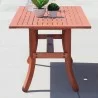 Malibu Outdoor Wood Patio Dining Table With Curvy Legs - Side - Malibu Outdoor Wood Patio Dining Table With Curvy Legs - Side