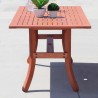 Vifah Malibu Outdoor Wood Patio Curvy Legs Dining Table - Side