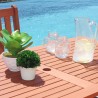 Malibu Outdoor Wood Patio Dining Table with Curvy Leg - Lifestyle - Tabletop