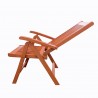 Malibu Outdoor Wood Patio Reclining Chair - Reclined