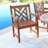 Malibu Outdoor Wood Patio Dining Chair - Lifestyle  - Malibu Outdoor Wood Patio Dining Chair - Lifestyle 