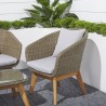 Grayton Rustic All-Weather Patio Wood and Wicker Arm Chairin Mocha - Lifestyle