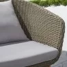 Grayton Rustic All-Weather Patio Wood and Wicker Arm Chairin Mocha - Lifestyle - Arm Close-Up - Grayton Rustic All-Weather Patio Wood and Wicker Arm Chairin Mocha - Lifestyle - Arm Close-Up