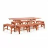 Malibu Outdoor 9-piece Wood Patio Dining Set with Extension Table & Backless Chairs - White BG - Malibu Outdoor 9-piece Wood Patio Dining Set with Extension Table & Backless Chairs - White BG