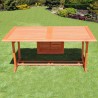 Malibu Outdoor Wood Patio Dining Extension Table - Unextended Front Angle