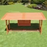 Malibu Outdoor Wood Patio Dining Extension Table - Unextended Front Angle - Malibu Outdoor Wood Patio Dining Extension Table - Unextended Front Angle