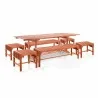 Malibu Outdoor 7-piece Wood Patio Dining Set with Extension Table With Backless Benches & Chairs - White BG - Malibu Outdoor 7-piece Wood Patio Dining Set with Extension Table With Backless Benches & Chairs - White BG