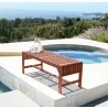 Malibu Outdoor Wood Patio Dining Backless Bench - Malibu Outdoor Wood Patio Dining Backless Bench