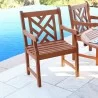 Malibu Outdoor Wood Patio Dining Chair - Angled - Malibu Outdoor Wood Patio Dining Chair - Angled