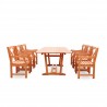 Malibu Eco-friendly 7-piece Outdoor Hardwood Dining Set with Rectangle Extention Table and Arm Chairs - Front