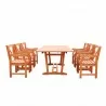 Malibu Eco-friendly 7-piece Outdoor Hardwood Dining Set with Rectangle Extention Table and Arm Chairs - Malibu Eco-friendly 7-piece Outdoor Hardwood Dining Set with Rectangle Extention Table and Arm Chairs