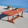 Malibu Outdoor Wood Patio Dining Table - Extended - Lifestyle 1