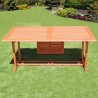 Malibu Outdoor Wood Patio Dining Table - Lifestyle Unextended