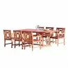 Malibu Outdoor 7-piece Wood Patio Dining Set with Extension Table - White BG - Malibu Outdoor 7-piece Wood Patio Dining Set with Extension Table - White BG