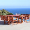 Malibu Outdoor 7-piece Wood Patio Dining Set with Extension Table - Lifestyle