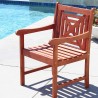 Malibu Outdoor Wood Patio Dining Chair - Angled Lifestyle