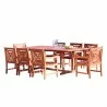 Malibu Outdoor 9-piece Wood Patio Dining Set with Extension Table - White BG - Malibu Outdoor 9-piece Wood Patio Dining Set with Extension Table - White BG