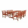 Malibu Outdoor 7-piece Wood Patio Extendable Table Dining Set - White BG - Malibu Outdoor 7-piece Wood Patio Extendable Table Dining Set - White BG