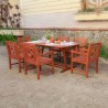 Malibu Outdoor 7-piece Wood Patio Extendable Table Dining Set - Lifestyle 2