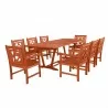 Malibu Outdoor 9-piece Wood Patio Extendable Table Dining Set - White BG - Malibu Outdoor 9-piece Wood Patio Extendable Table Dining Set - White BG