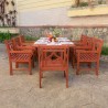 Malibu Outdoor 9-piece Wood Patio Extendable Table Dining Set - Lifestyle 2