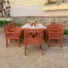 Malibu Outdoor 9-piece Wood Patio Extendable Table Dining Set - Lifestyle 2 - Malibu Outdoor 9-piece Wood Patio Extendable Table Dining Set - Lifestyle 2