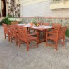 Vifah Malibu Outdoor 9-piece Wood Patio Extendable Table Dining Set - Lifestyle