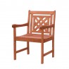 Vifah Malibu Outdoor Wood Patio Extendable Table Dining Chair 