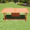 Vifah Malibu Outdoor Wood Patio Extendable Table Dining Table - Lifestyle - Unextended - Vifah Malibu Outdoor Wood Patio Extendable Table Dining Table - Lifestyle - Unextended