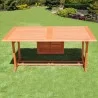 Malibu Outdoor Wood Patio Extendable Dining Table - Front - Unextended - Malibu Outdoor Wood Patio Extendable Dining Table - Front - Unextended