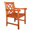 Malibu Outdoor  Wood Patio Dining Chair - White BG