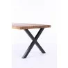 Crawford and Burke Vivienne 44" Reclaimed Wood Cocktail Table, Closeup Angle - Crawford and Burke Vivienne 44" Reclaimed Wood Cocktail Table, Closeup Angle