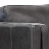 Sunpan Richmond Sofa - Brentwood Charcoal Leather - Closeup Top Angle