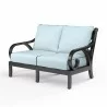 Monterey Loveseat in Canvas Skyline w/ Self Welt - Front Side Angle - Monterey Loveseat in Canvas Skyline w/ Self Welt - Front Side Angle