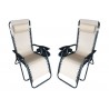 Zero Gravity Recliner/Lounger with Cup Holder - Cream - White BG