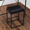 Vifah Riley Indoor Black Metal Faux Leather Bar Stools - Top Angled View