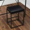 Vifah Riley Indoor Black Metal Faux Leather Bar Stools - Top Angled View - Vifah Riley Indoor Black Metal Faux Leather Bar Stools - Top Angled View