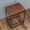 Vifah Riley Indoor Brown Metal Faux Leather Bar Stools - Top Angle