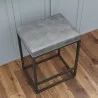 Vifah Riley Indoor Gray Metal Faux Leather Bar Stools - Angled View - Vifah Riley Indoor Gray Metal Faux Leather Bar Stools - Angled View