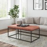 Vifah Riley Indoor Brown Faux Leather Multi-Function Entry Bench - Table - Angled 2