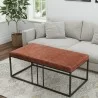 Vifah Riley Indoor Brown Faux Leather Multi-Function Entry Bench - Table - Angled Lifestyle - Vifah Riley Indoor Brown Faux Leather Multi-Function Entry Bench - Table - Angled Lifestyle