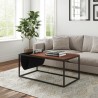  Vifah Riley Indoor Walnut Sofa Table with Metal Frame and Canvas Hanger - Lifestyle