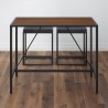 Vifah Riley Indoor Walnut Metal Pub Dining Table with Metal Frame - Front