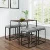  Vifah Riley Mid-Century 5-Piece Indoor Walnut Metal Bar Set with Gray Seats - Angled -  Vifah Riley Mid-Century 5-Piece Indoor Walnut Metal Bar Set with Gray Seats - Angled