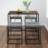  Vifah Riley Mid-Century 5-Piece Indoor Walnut Metal Bar Set with Gray Seats - Front -  Vifah Riley Mid-Century 5-Piece Indoor Walnut Metal Bar Set with Gray Seats - Front