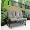 Bellini Home and Garden Tolentino Loveseat Glider with Cushion- Brown Frame/Tan Cushion Side View