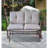 Bellini Home and Garden Tolentino Loveseat Glider with Cushion- Brown Frame/Tan Cushion Garden View
